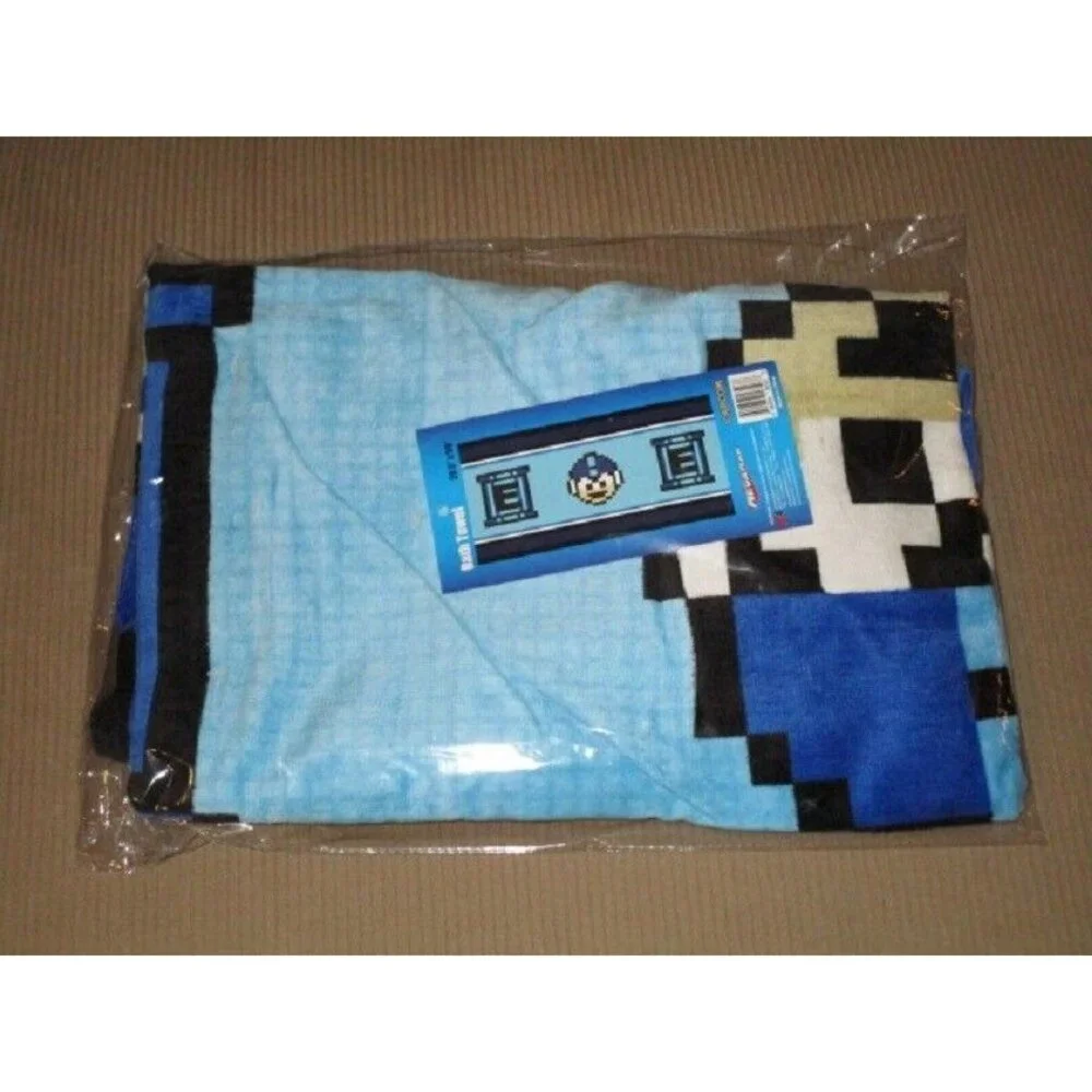New RARE Mega Man Bath Beach Pool Gift Towel Capcom Video Game Nintendo NES X 3